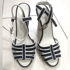 MARK JACOBS  vintage authentic leather strap with linen canvas